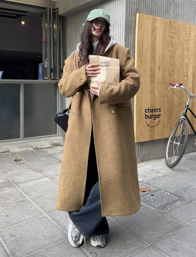 (당일/세일) [wool25%] 티스 오버 핏 싱글 울 모직코트 (카멜M),20대여성의류쇼핑몰