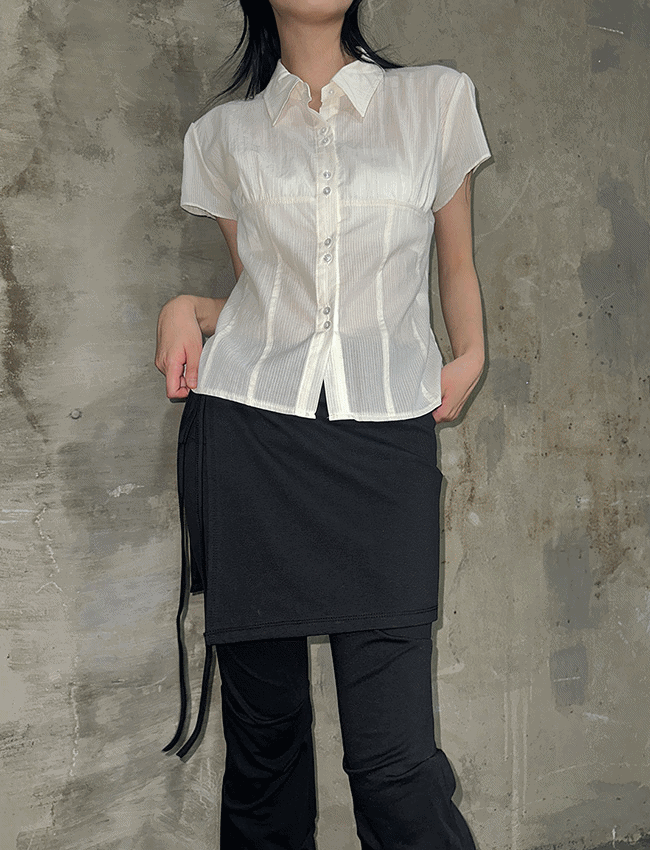 바질 캡소매 다트 반팔셔츠 (블랙,크림,화이트),20대여성의류쇼핑몰