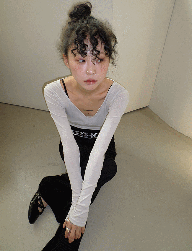 실루엣 절개 유넥 티셔츠 (4color),20대여성의류쇼핑몰