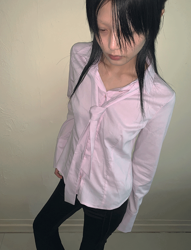 젠다 긱시크 스쿨룩 스트라이프 타이 슬림셔츠 (3color),20대여성의류쇼핑몰