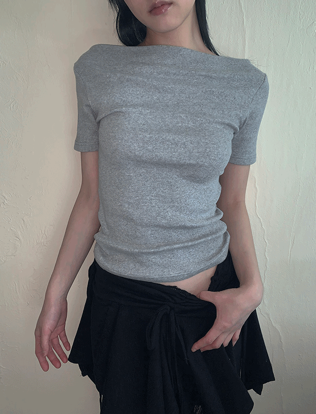 샐린 보트넥 슬림 반팔티셔츠 (3color),20대여성의류쇼핑몰